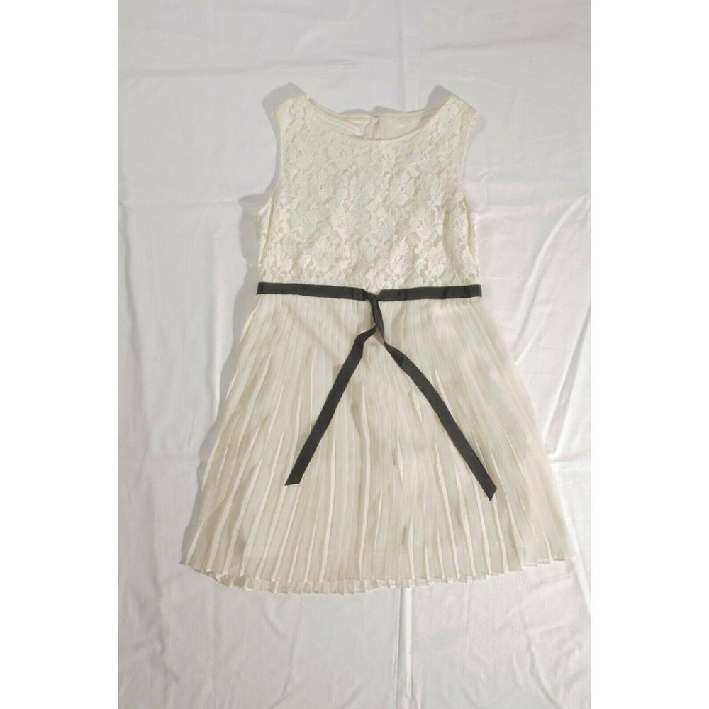 Forever 21 Womens Pleated Tank Dress  Lace Top wit